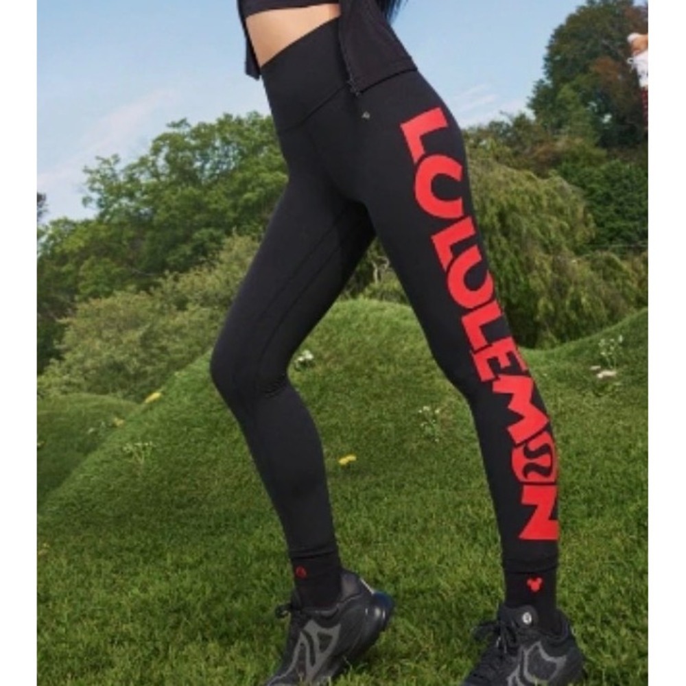 Lululemon Disney Mickey Mouse 100th Anniversary Wunder Train HR Tight 25 Black 6